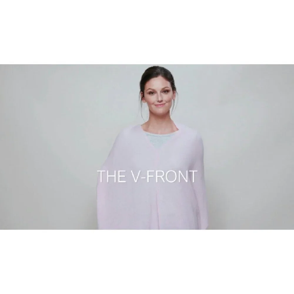 100% Cashmere Poncho Wrap One Size Fits Most Draped Dress Topper